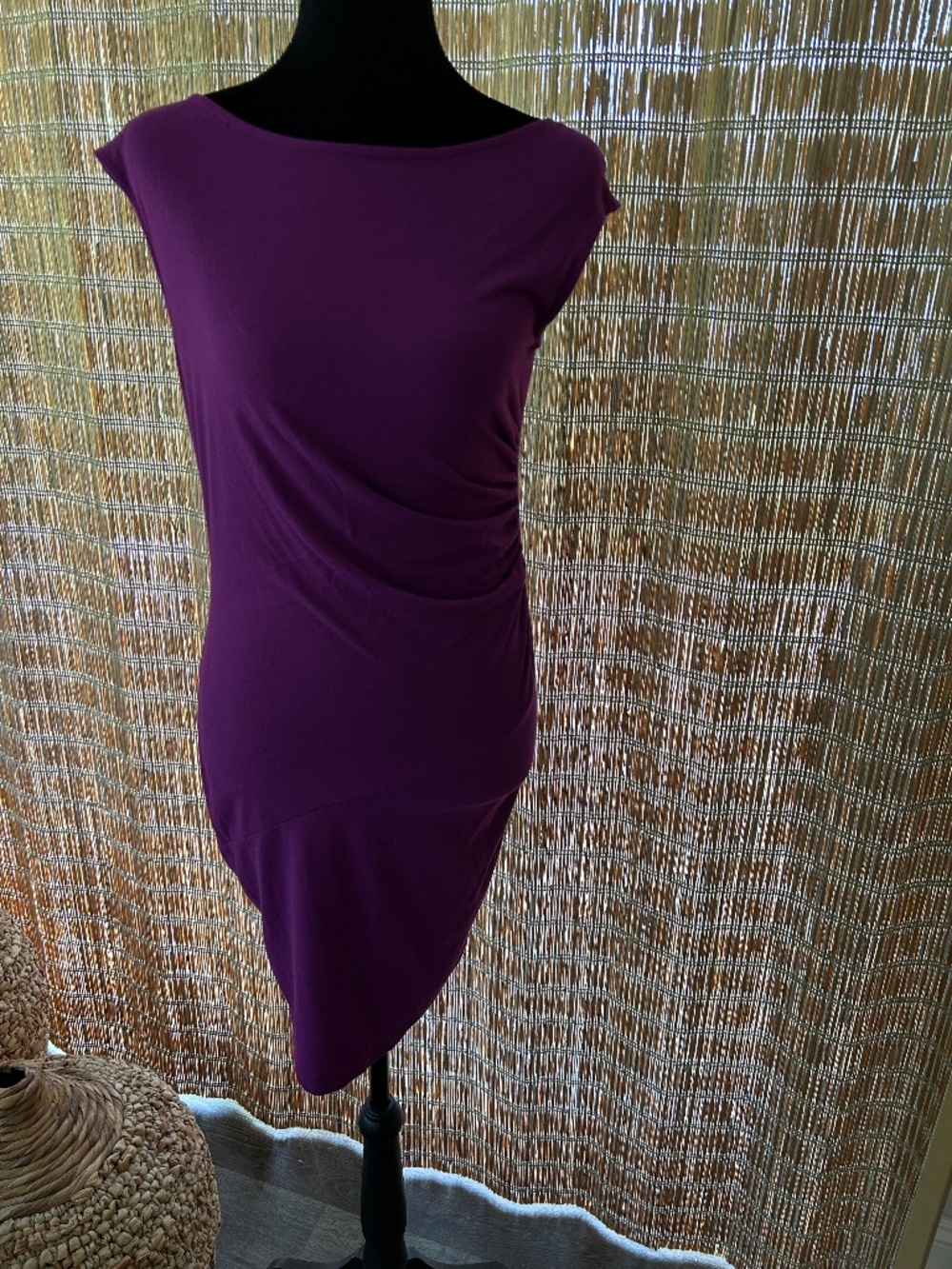 NWT Michael Stars Ladies sleeveless ruched dress orchid/purple